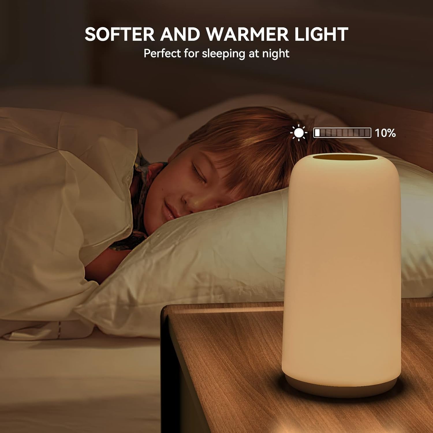 Modern Touch Table Lamp – RGB Color-Changing LED Nightstand Lamp with 3-Level Dimming