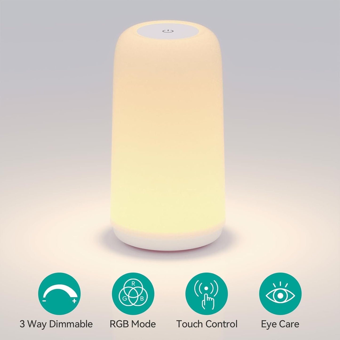 Modern Touch Table Lamp – RGB Color-Changing LED Nightstand Lamp with 3-Level Dimming
