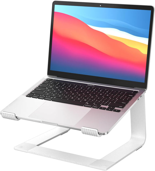 Laptop Stand for Desk Detachable Aluminum Computer Riser Portable Metal Notebook Printer Stand Holder Compatible with Macbook Air, Pro, Dell, HP, Lenovo and All 10-16" Laptops, Silver