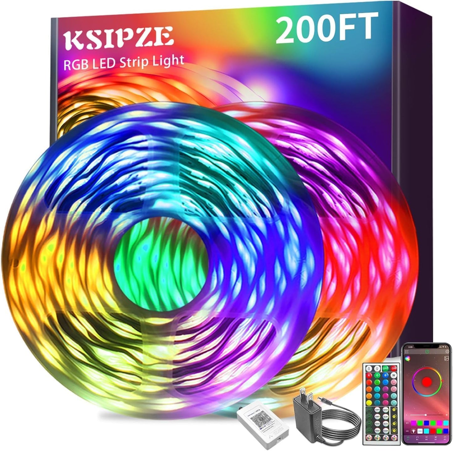 100ft Music Sync RGB LED Strip Lights – Smart App & Remote Room Lights
