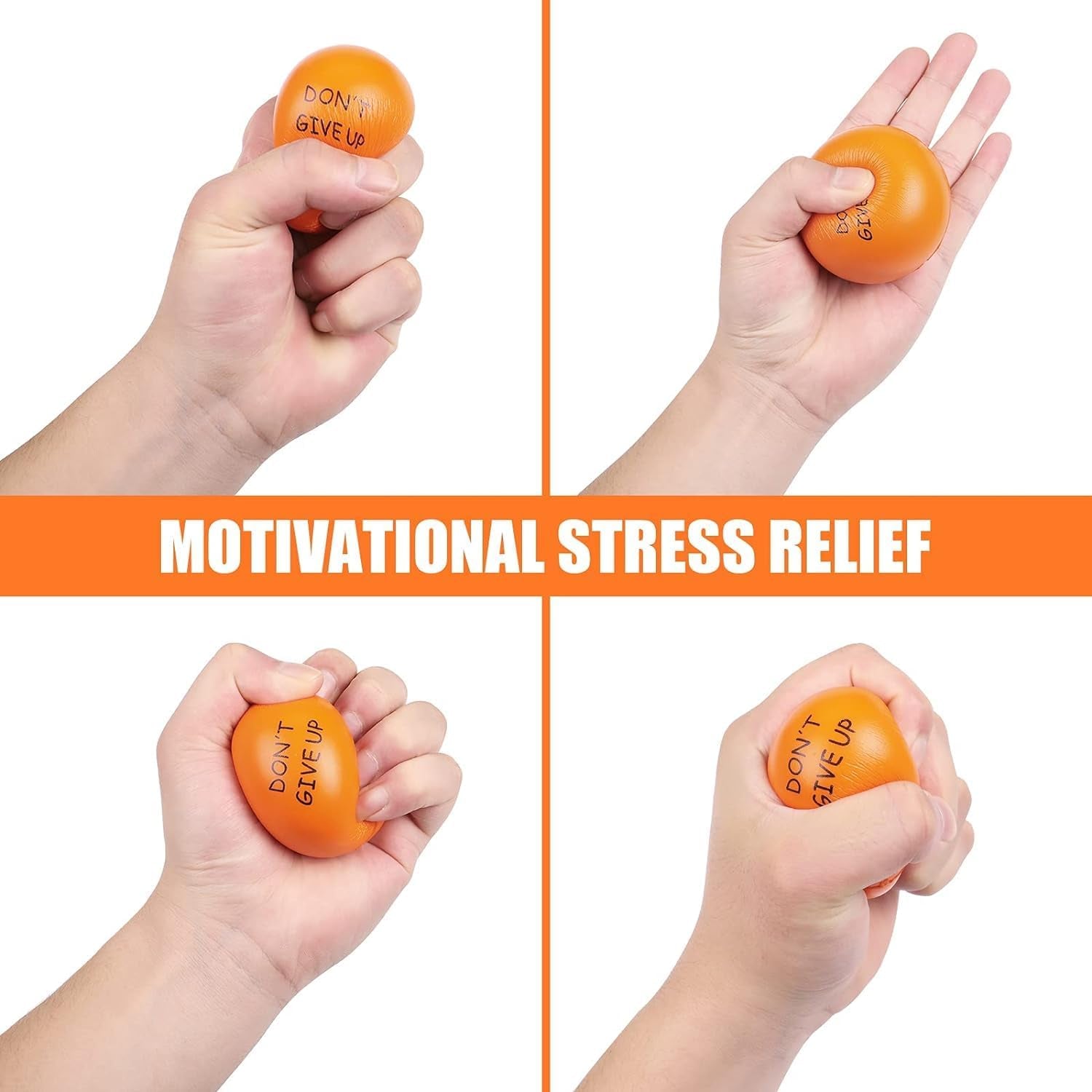 Motivational Stress Balls(4 Pack) for Kids and Adults,Stress Relief Ball with Quetos to Rrelieve Anxiety and Manage Anger